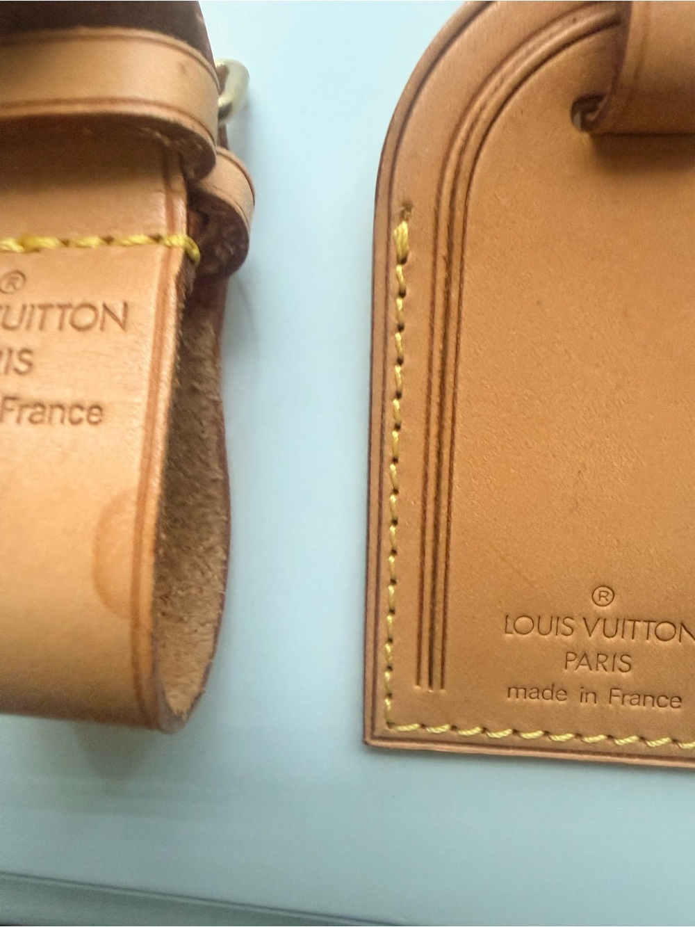 Authentic Louis Vuitton Vachetta Luggage Tag & Poignet Set - Picture 6 of 10